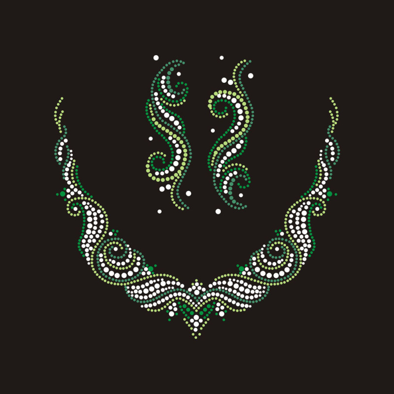Bling Green Collar Rhinestone Transfer design