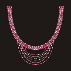 Bling Pink Collar Rhinestone Transfer design