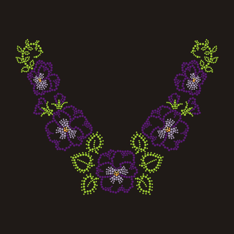 Flower Collar Rhinestone Transfer design