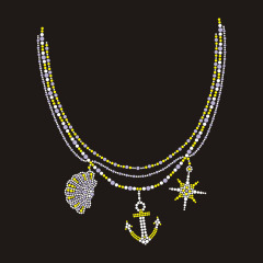 Anchor Collar Rhinestone Transfer design