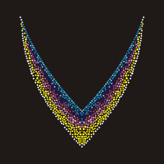 Bling Gradient Color Collar Rhinestone Transfer design