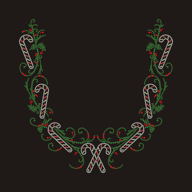 Pattern Collar Rhinestone Transfer design