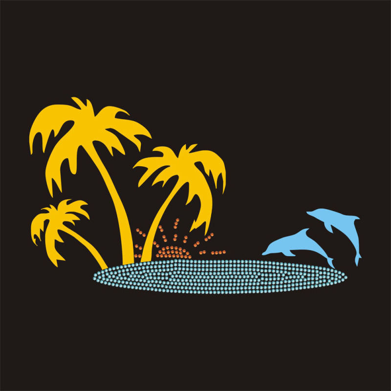 glitter beaches dolphins rhinestone