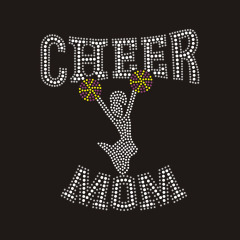 Cheer Mom Rhinestone Iron On Transfers Hot Fix Bling
