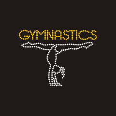 Rhinestone Gymnastics Rocks Sticky Flock Design