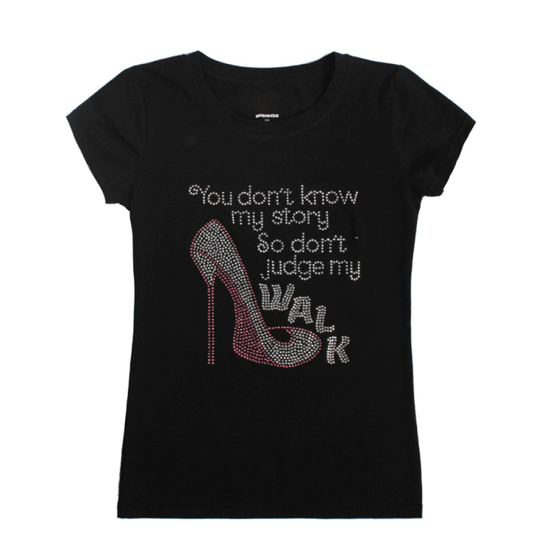 Custom Walking by Faith Hotfix Rhinestone Heat Transfers Wholesale for T-shirts