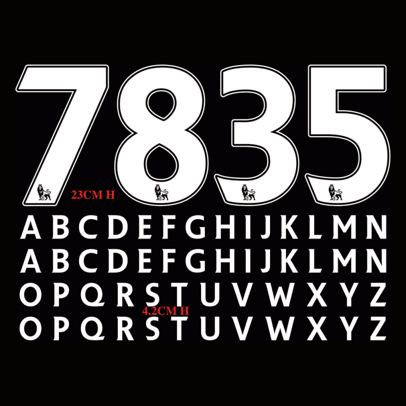 OEM clothing jersey name and letter screen printing plastisol soccer heat transfer numbers