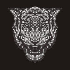 Tiger Custom Crystal Rhinestone Iron on Transfer Factory