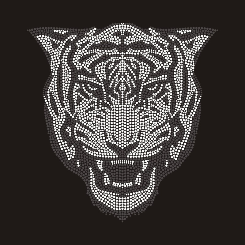 Tiger Custom Crystal Rhinestone Iron on Transfer Factory