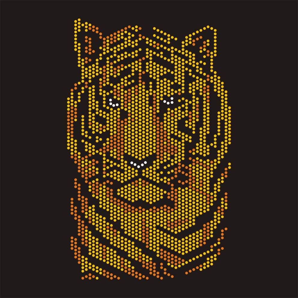 Tiger Custom Crystal Rhinestone Iron on Transfer Factory