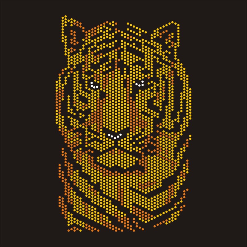 Tiger Custom Crystal Rhinestone Iron on Transfer Factory