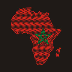Bling Map of Africa Flag design Rhinestone