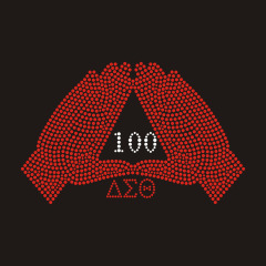 SS6 SS10 Red Pattern Rhinestone Transfer