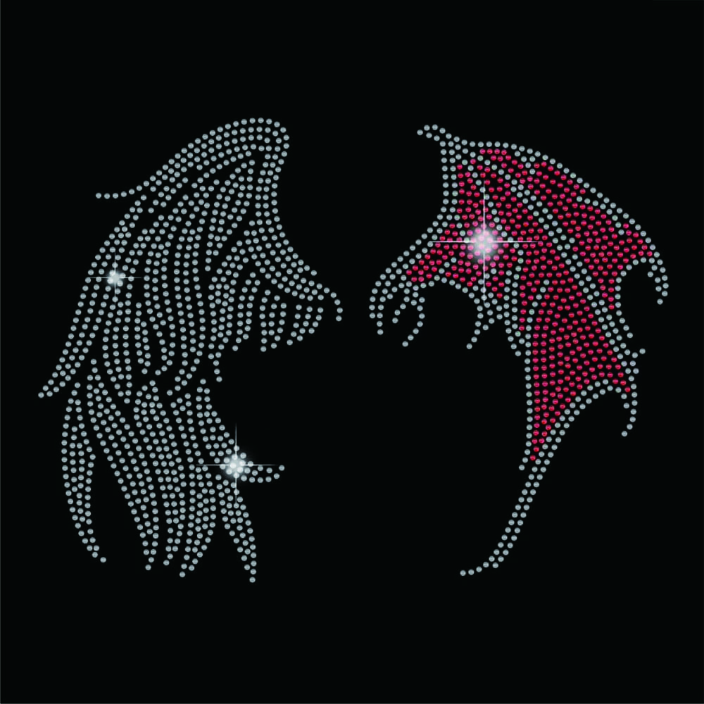 wings rhinestone transfer