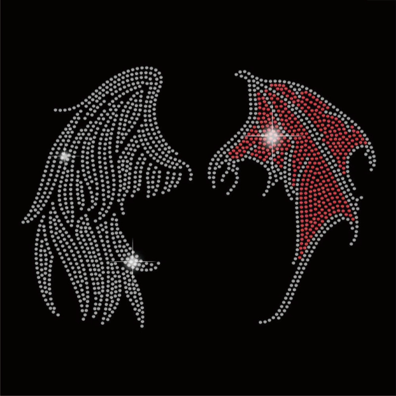 wings rhinestone transfer
