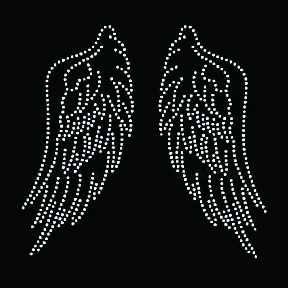 wings rhinestone transfer