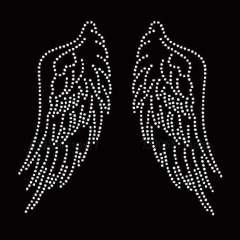 wings rhinestone transfer
