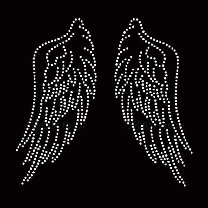wings rhinestone transfer