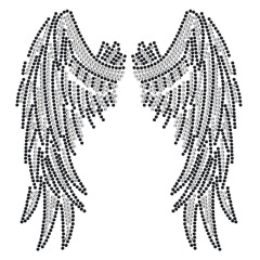 wings rhinestone transfer