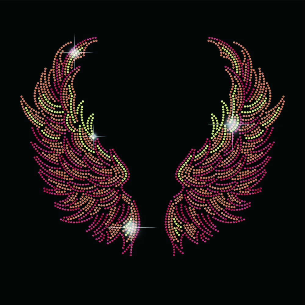 wings rhinestone transfer