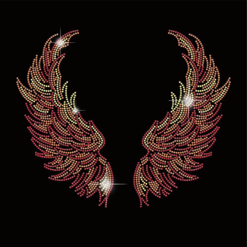 wings rhinestone transfer