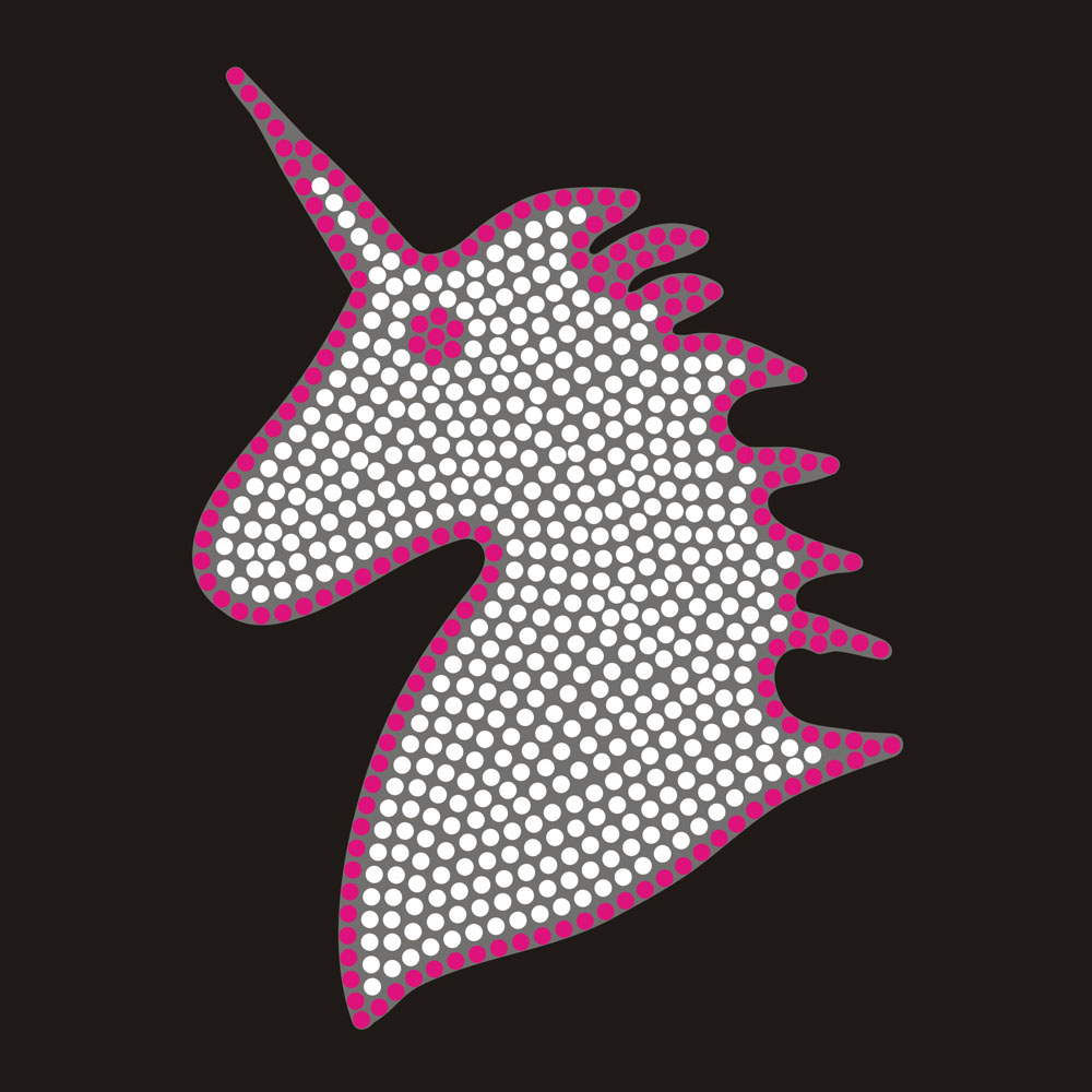 Unicorn pattern rhinestone design