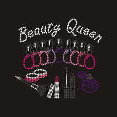 With diamond bag and ladies high heels rhinestone