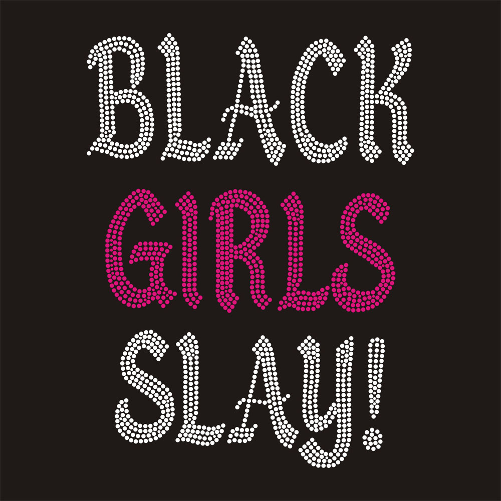 pink word motif rhinestone design