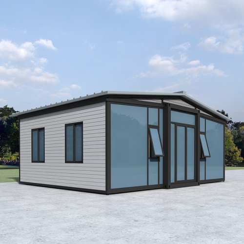 Expandable Container House with Triangular Roof | Glass Wall Prefab Modular Home