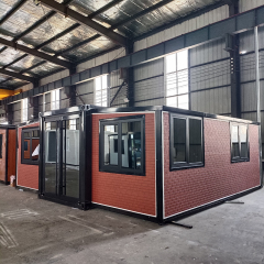 Expandable container house with window