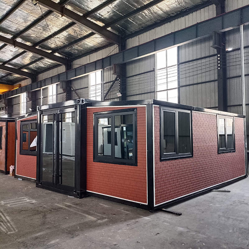 Expandable container house with window