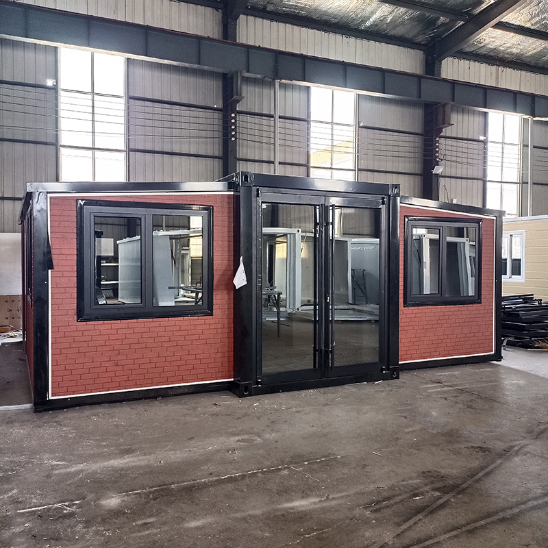 Expandable container house with window