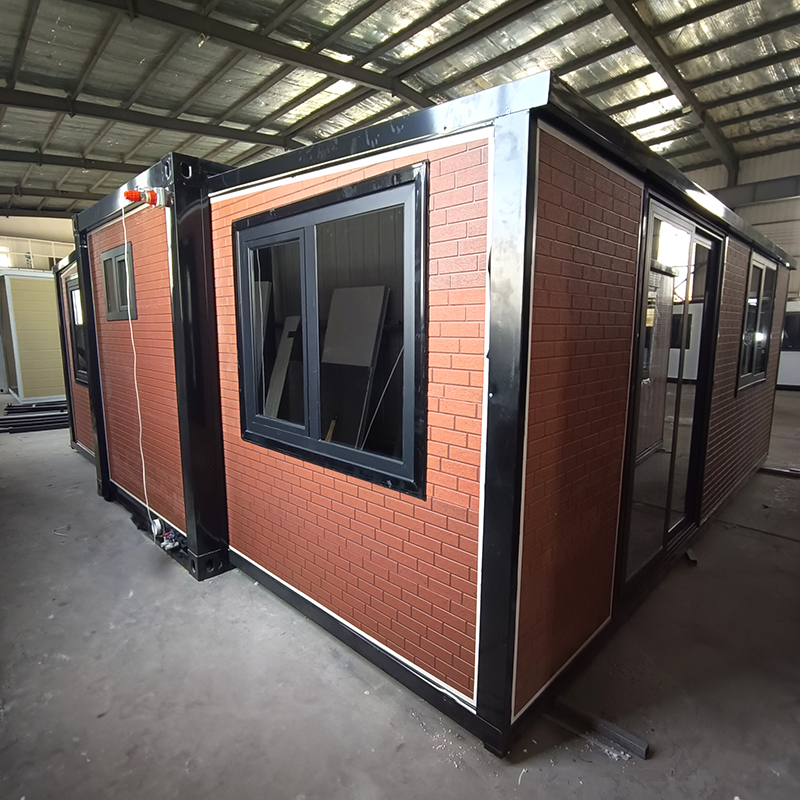 Expandable container house with window