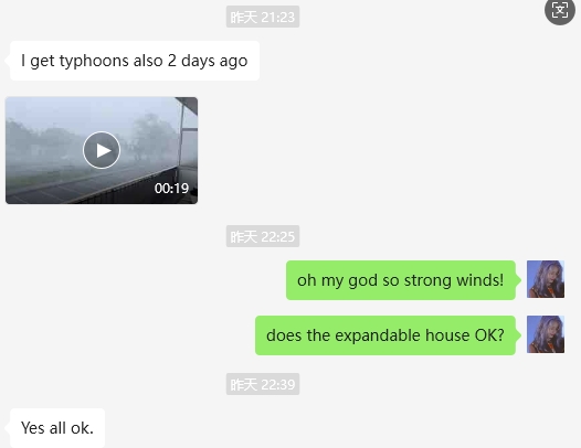 Real-time footage captured extreme winds on site.<br />The expandable container house remained fully stable<br />with no deformation or damage.<br /><br />After the storm, all units were confirmed<br />safe and intact — proven reliable in real conditions.