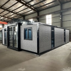 Foldable Houses – 30ft Prefab Expandable Homes with Grey Brick Metal Panels