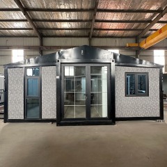 Foldable Houses – 30ft Prefab Expandable Homes with Grey Brick Metal Panels