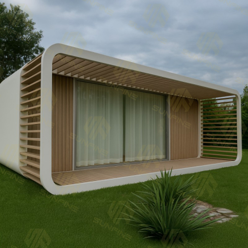 40ft Compact Customizable Apple Pod House Weatherproof &amp; Tiny Home with Framed Terrace