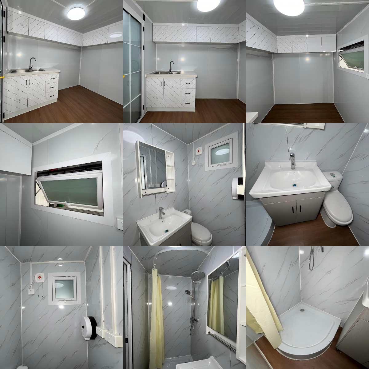Mobile Container Office Cabin with Fully Equipped Bathroom and Kitchen Sink | Prefab Modular Unit