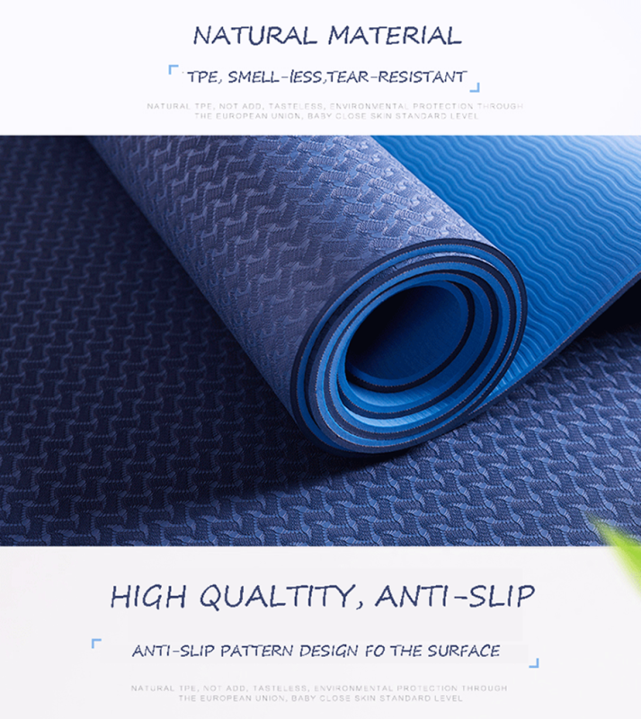 Haiteng Wholesale Classic 1/4 Inch TPE Yoga Mat Thick Pro Yoga Mat Eco Friendly Non Slip Double Layer TPE Yoga Mat 6mm