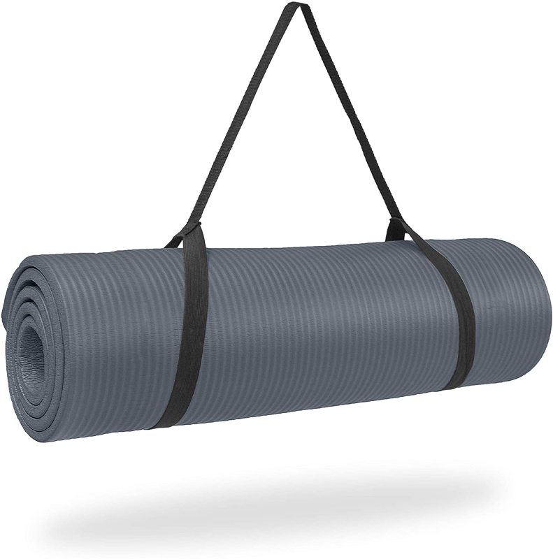 Wholesale Pure Fitness Deluxe Non-Slip Exercise/Fitness Mat with Carrying Strap NBR Yoga Mat