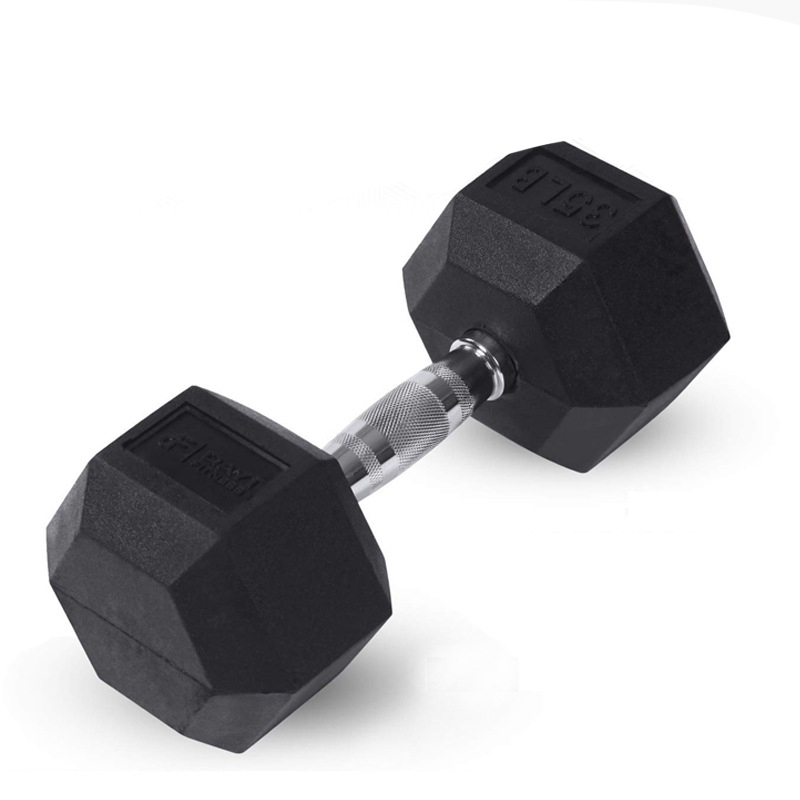 Haiteng Hexagon Dumbbells Skillful Manufacturer Frosted Glossy Rubber Dumbbells