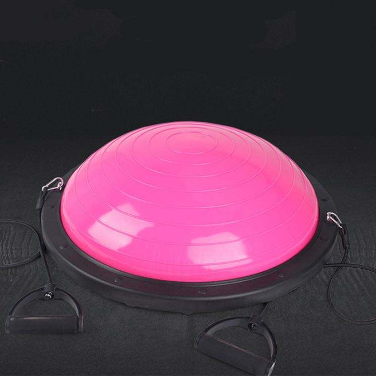 Stability Fitness Gym Yoga Pilates Half Balance Ball with Resistance Bands and Air Pump
