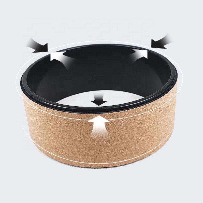 Haiteng Wholesale Private Label Eco Friendly Improving Backben Cork Yoga Wheel Spine Exercise Pilates Wheel Workout Fitness Equipment