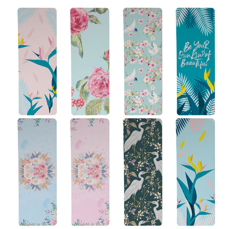 Haiteng Wholesale Portable yoga mat 183*68cm thick natural rubber suede colorful pattern printing non-slip Pilates exercise mat