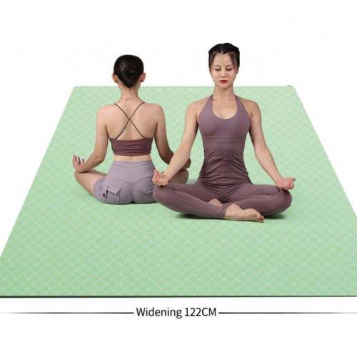 Haiteng Hot Selling Extra Large yoga mat Wide Thick TPE Yoga Mat Eco-friendly Non-slip Gym Mats Wholesale Fitness Double bigger Yoga Mat
