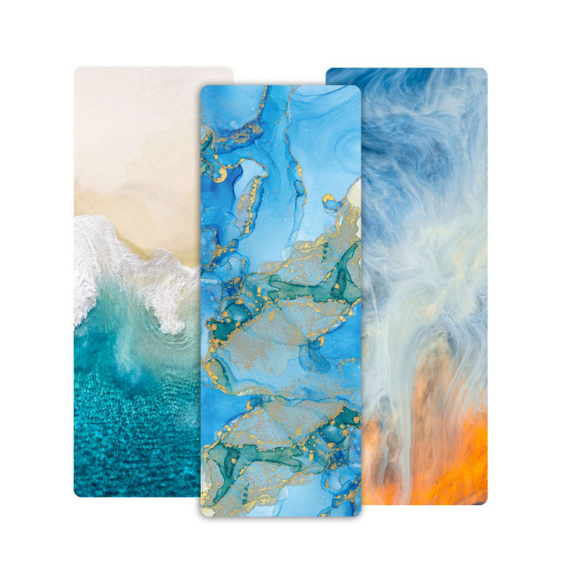 High quality custom sublimation brand printing fold non-slippery microfiber suede rubber super fiber fabric yoga mat