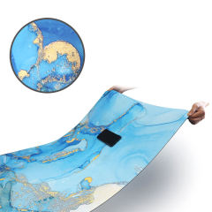 High quality custom sublimation brand printing fold non-slippery microfiber suede rubber super fiber fabric yoga mat
