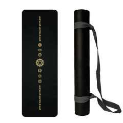 Haiteng Premium Gold Printing Organic Natural Rubber Yoga Mat PU 4mm Thick Non-slip Workout Mat Eco friendly Exercise Mat With Strap Polyurethane Yoga Mat