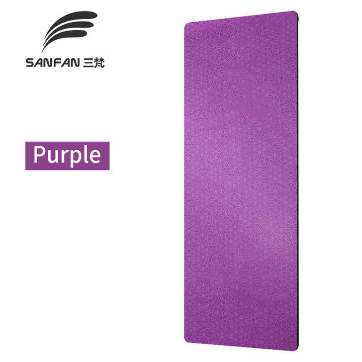 SANFAN Luxury mat Custom Printed Non Toxic Exercise Mat Logo Eco Friendly Natural 5MM Thickness Rubber mat Pu Yoga Mats Wholesalers with yoga mat bag yoga mat strap