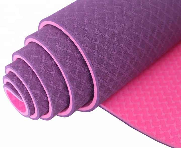 1/4 Thick TPE Yoga Mat Double-Sided,72"x24" Eco-friendly Non-Slip Exercise & Fitness Mat for Men&Women with Carrying Strap